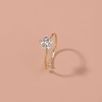 Cool Style C Shape Water Droplets Alloy Inlay Zircon Nose Ring main image 4