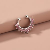 Cool Style C Shape Water Droplets Alloy Inlay Zircon Nose Ring main image 7