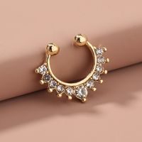 Cool Style C Shape Water Droplets Alloy Inlay Zircon Nose Ring main image 8