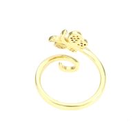 Fashion Butterfly Copper Open Ring Gold Plated Zircon Copper Rings main image 5