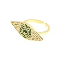 Simple Style Eye Copper Open Ring Gold Plated Zircon Copper Rings main image 4