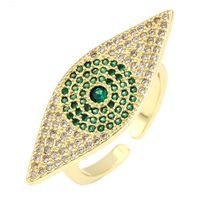 Simple Style Eye Copper Open Ring Gold Plated Zircon Copper Rings main image 7
