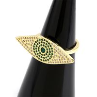 Simple Style Eye Copper Open Ring Gold Plated Zircon Copper Rings main image 6