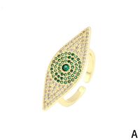 Simple Style Eye Copper Open Ring Gold Plated Zircon Copper Rings main image 3