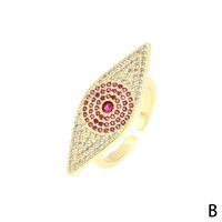Simple Style Eye Copper Open Ring Gold Plated Zircon Copper Rings main image 8