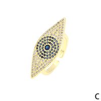 Simple Style Eye Copper Open Ring Gold Plated Zircon Copper Rings main image 9