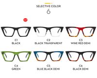 Unisex Retro Color Block Pc Cat Eye Full Frame Glasses main image 2