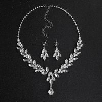 Jewelry Set Simple Diamond Necklace Necklace Earring Set Wholesales Fashion sku image 1