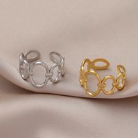 Simple Style Oval Titanium Steel Open Ring Copper Rings main image 1