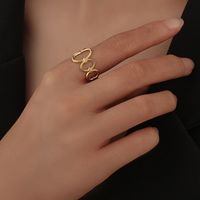 Simple Style Oval Titanium Steel Open Ring Copper Rings main image 3