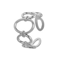 Simple Style Oval Titanium Steel Open Ring Copper Rings sku image 1