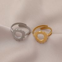 Fashion Solid Color Titanium Steel Open Ring Copper Rings main image 2