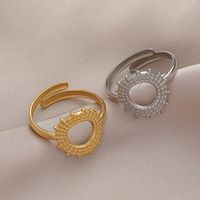 Mode Einfarbig Titan Stahl Offener Ring Kupfer Ringe main image 1