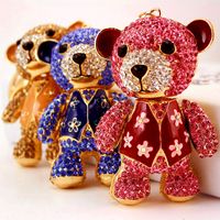 Moda Vendedora Caliente Creativo Lindo Diamante-tachonado Super Oso Llavero Oso Animal Llavero sku image 4