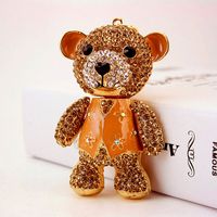 Moda Vendedora Caliente Creativo Lindo Diamante-tachonado Super Oso Llavero Oso Animal Llavero sku image 2