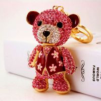 Moda Vendedora Caliente Creativo Lindo Diamante-tachonado Super Oso Llavero Oso Animal Llavero sku image 1