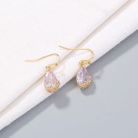 Bohémien Les Gouttelettes D'eau Gland Forme De Cœur Le Cuivre Des Boucles D'oreilles Évider Résine Boucles D'oreilles En Cuivre 1 Paire sku image 3