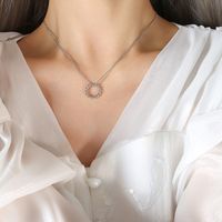 Fashion Twist Titanium Steel Hypoallergenic Necklace Earring Set For Women sku image 29