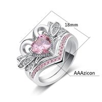 Retro Fashion Heart Shape Crown Alloy Inlay Zircon Rings main image 5