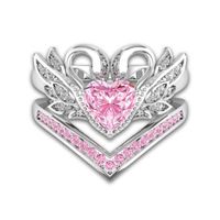 Retro Fashion Heart Shape Crown Alloy Inlay Zircon Rings main image 4