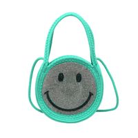 Women's Small Straw Geometric Smiley Face Cute Round Open Crossbody Bag sku image 4