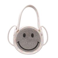 Women's Small Straw Geometric Smiley Face Cute Round Open Crossbody Bag main image 5