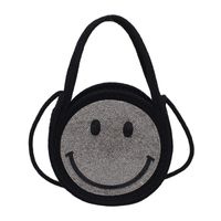 Women's Small Straw Geometric Smiley Face Cute Round Open Crossbody Bag sku image 5