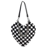 Women's Medium Pu Leather Plaid Fashion Heart-shaped Flip Cover Underarm Bag main image 2