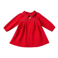 Cute Solid Color Flower Cotton Girls Dresses main image 4