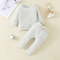 Simple Style Stripe Cotton Polyester Boys Clothing Sets main image 1