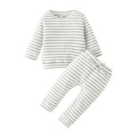 Simple Style Stripe Cotton Polyester Boys Clothing Sets sku image 3
