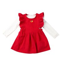 Fashion Solid Color Flower Cotton Polyester Girls Dresses main image 3