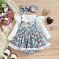 Cute Flower Cotton Polyester Girls Clothing Sets main image 5