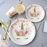 Simple Style Unicorn Paper Tableware 10 Pieces main image 4