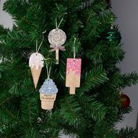 Christmas Fashion Ice Cream Wood Party Hanging Ornaments main image 6