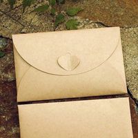 Retro Heart Shaped Buckle Envelope Diy Kraft Paper 1 Piece main image 5