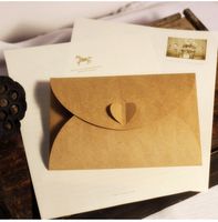 Retro Heart Shaped Buckle Envelope Diy Kraft Paper 1 Piece main image 4