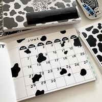 Schwarz Weiß Kühe Muster Gestreiften Notebook Dekorative Material Aufkleber 1 Stück main image 3