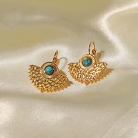 Fashion Sector Stainless Steel Drop Earrings Plating Inlay Turquoise Stainless Steel Earrings 1 Pair main image 4