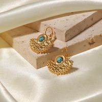 Fashion Sector Stainless Steel Drop Earrings Plating Inlay Turquoise Stainless Steel Earrings 1 Pair main image 2