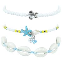 Retro Starfish Shell Alloy Beaded Women's Bracelets sku image 1
