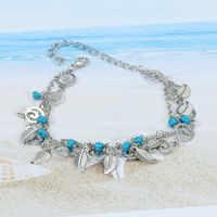 Fashion Starfish Alloy Beaded Plating Unisex Anklet 2 Piece Set main image 4