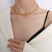 Fashion Geometric Solid Color Titanium Steel Plating Women's Bracelets Necklace main image 3