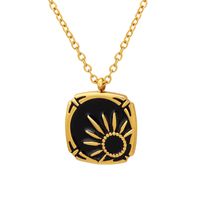 Fashion Square Titanium Steel Necklace Enamel Stainless Steel Necklaces main image 3