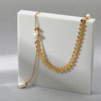 Fashion Solid Color Stainless Steel Necklace Pearl Stainless Steel Necklaces 1 Piece main image 4