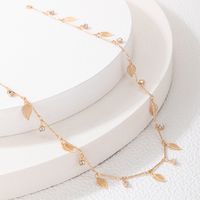 Simple Style Leaves Alloy Rhinestones Women's Necklace main image 3
