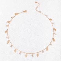 Style Simple Feuilles Alliage Strass Femmes Collier main image 4