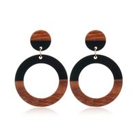 Casual Color Block Wood Resin Patchwork Women's Drop Earrings sku image 4