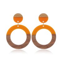 Casual Color Block Wood Resin Patchwork Women's Drop Earrings sku image 5