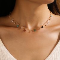 Style Simple Beignets Alliage Incruster Strass Femmes Collier 1 Pièce main image 7